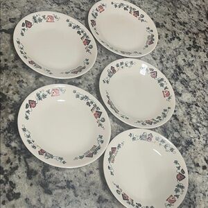Vintage Corelle Garden Home 6-3/4” plates (5)